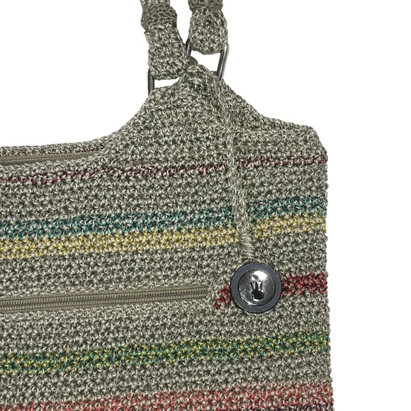 THE SAK Belle Crochet Voyager Colorful  Striped Boho Shoulder Beach Tote Bag - Picture 9 of 16